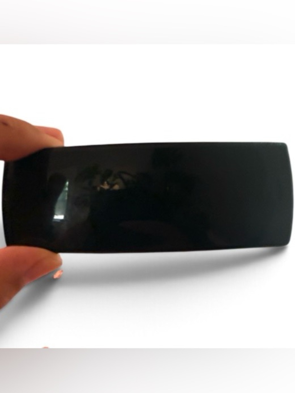 1980’s Rectangular Black French Barrette Hair Clip, 4” , Deadstock